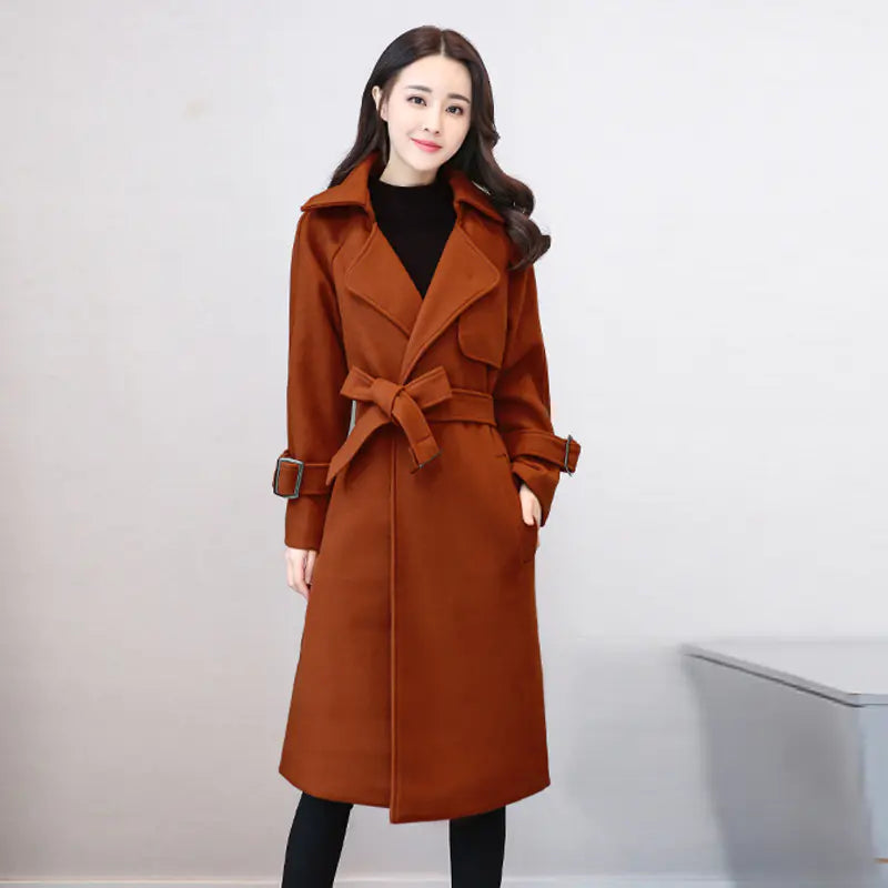 Manteau long en laine mélangée – Phoenix Élégance