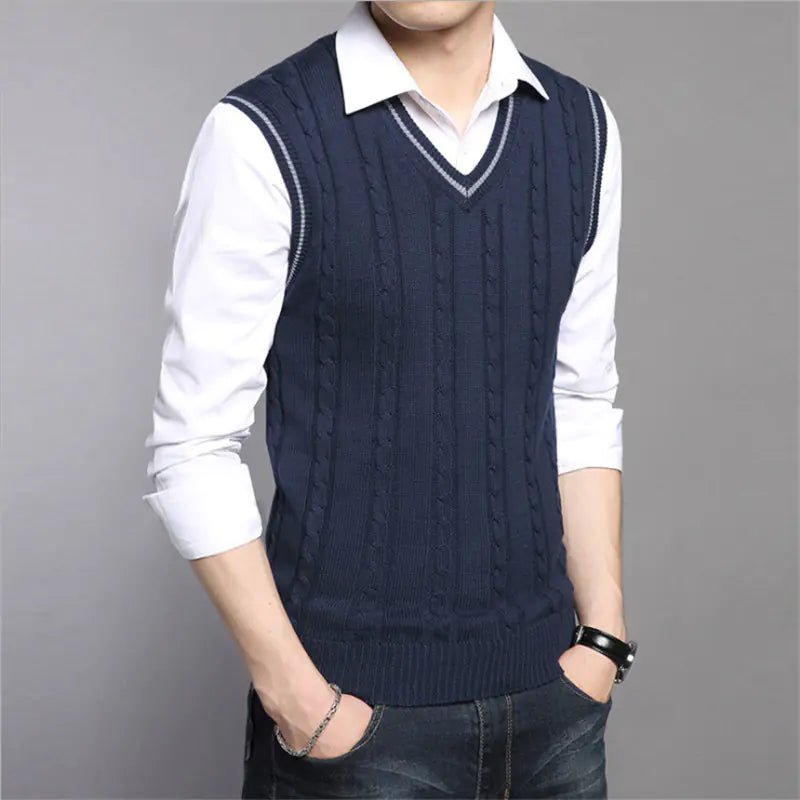 Pull sans manches tricoté homme – Leno Winter Knit
