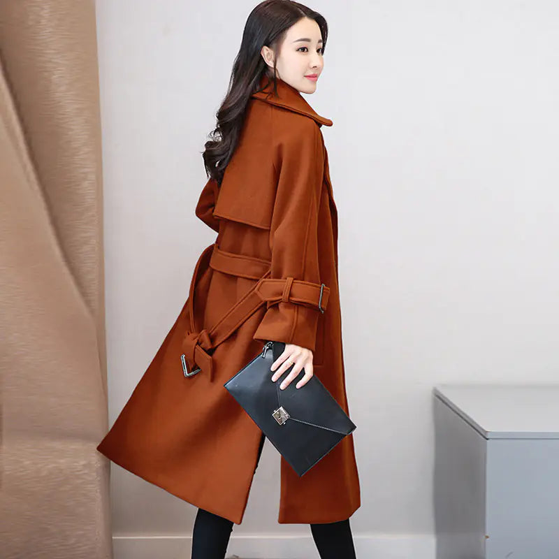 Manteau long en laine mélangée – Phoenix Élégance