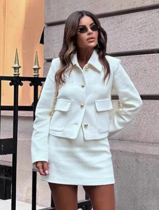 Chic Women’s Blazer and Mini Skirt Set