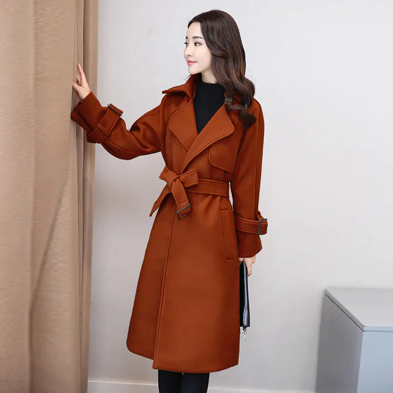 Manteau long en laine mélangée – Phoenix Élégance