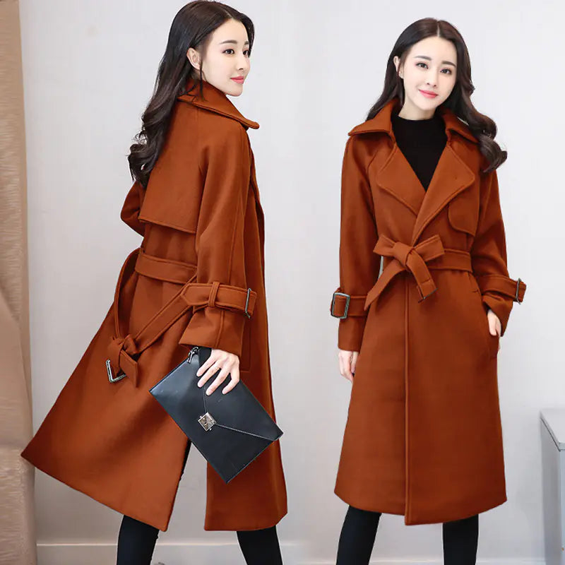 Manteau long en laine mélangée – Phoenix Élégance